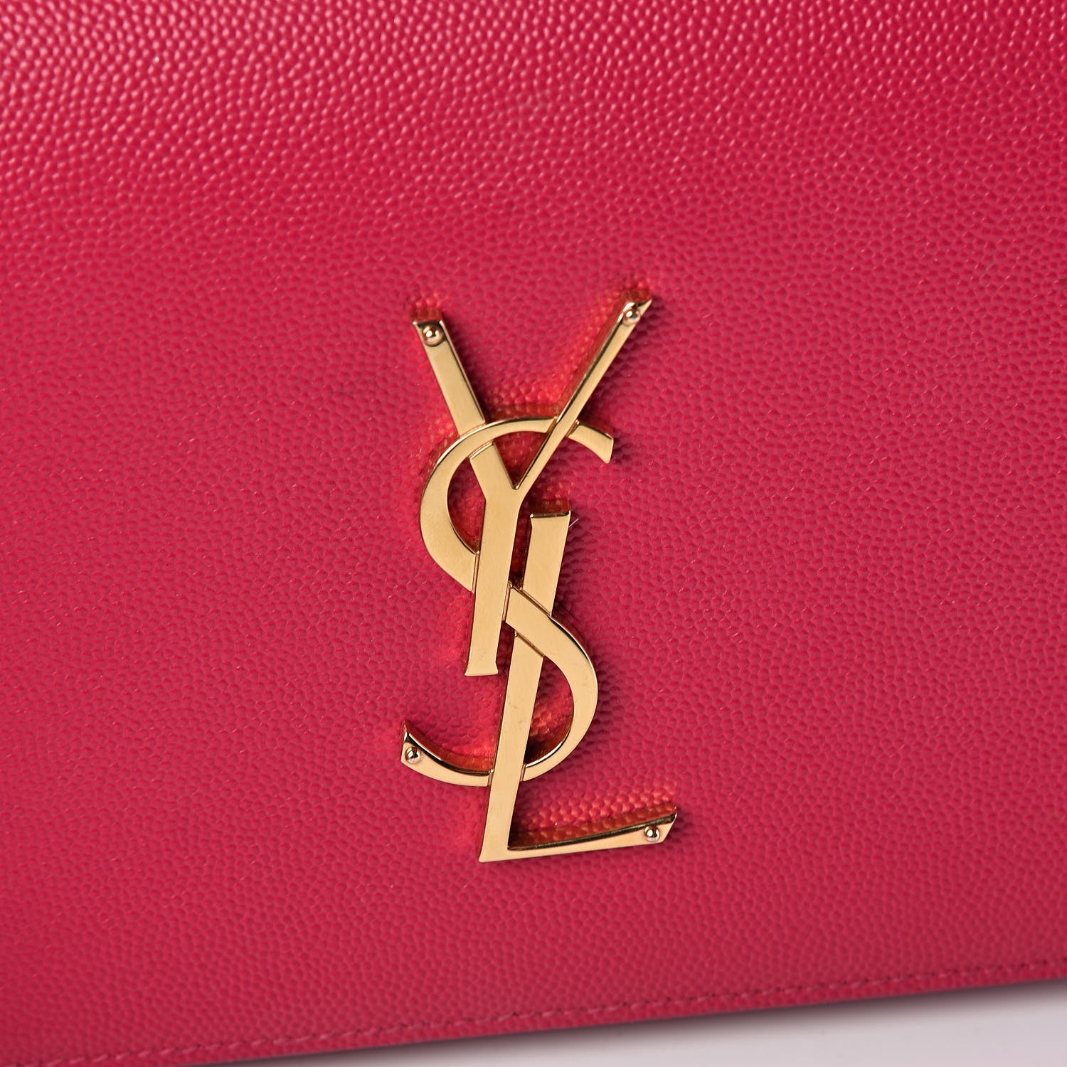 Saint Laurent Grain De Poudre Classic Monogram Kate Clutch Lipstick Fuchsia 9 of 9