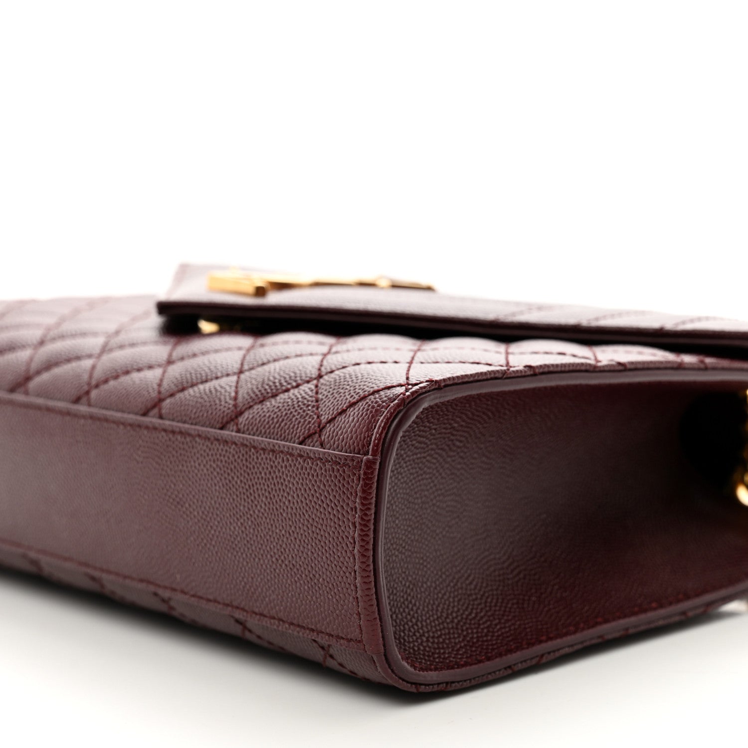 Saint Laurent Grain De Poudre Textured Mixed Matelasse Medium Triquilt Monogram Satchel Rouge Legion 10 of 10