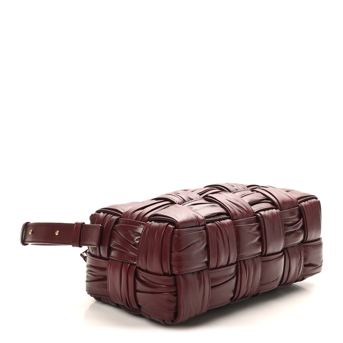 Paper Calfskin Intreccio Plisse Cassette Camera Bag Barolo