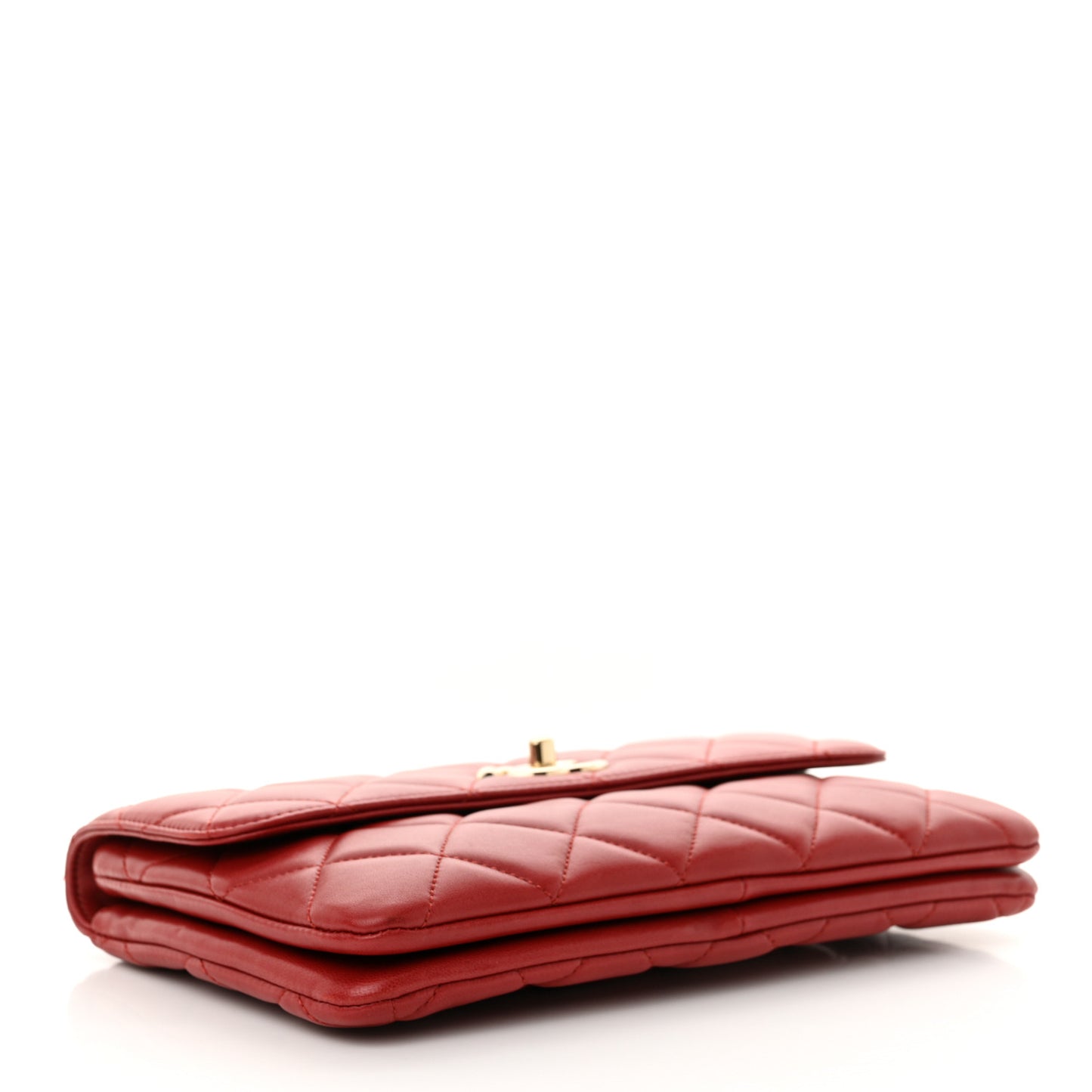 Lambskin Quilted Medium Trendy CC Flap Red