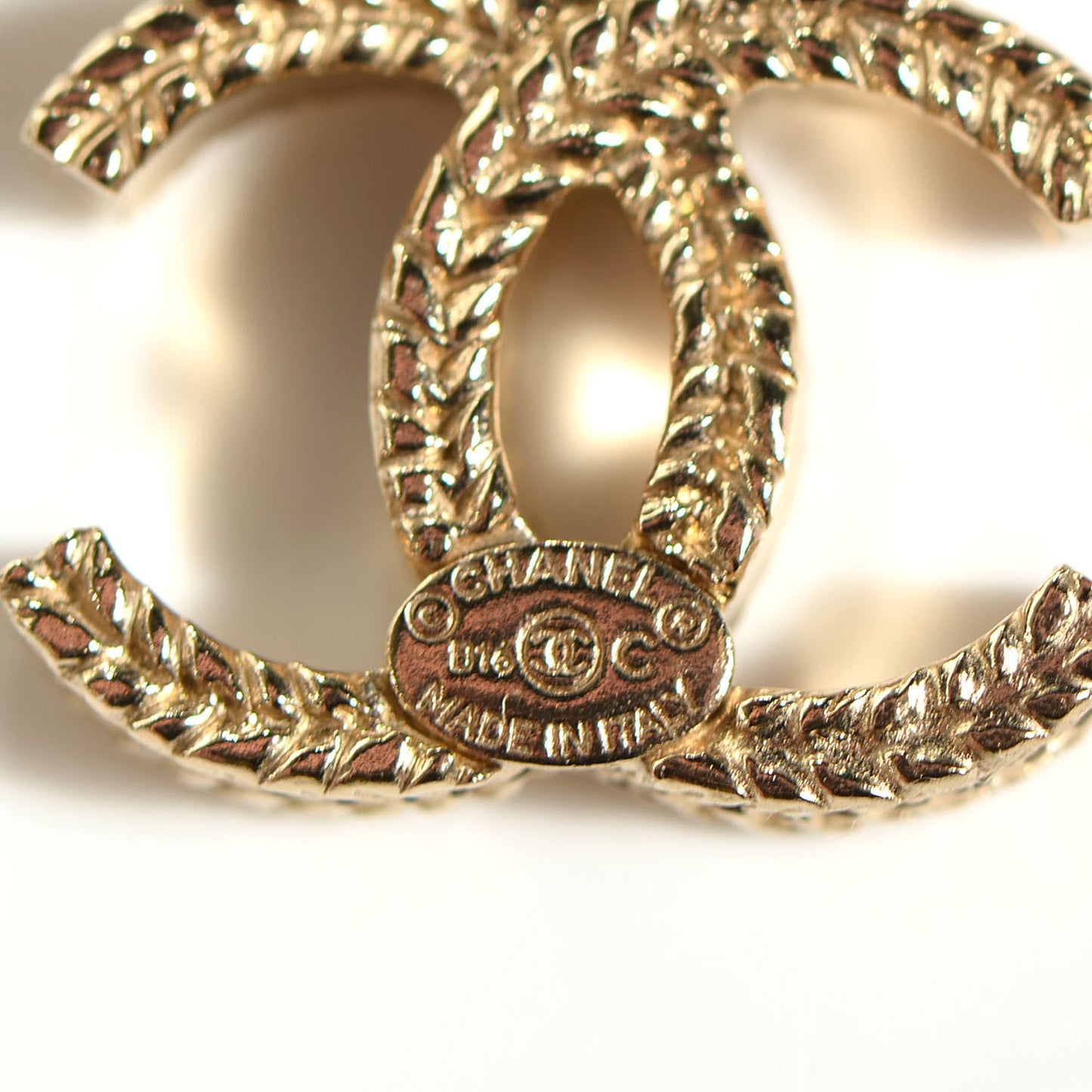 Pearl Camellia CC Long Necklace Gold Pink Green
