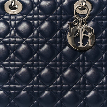 Christian Dior Lambskin Cannage Large Lady Dior Navy Blue 8 of 10