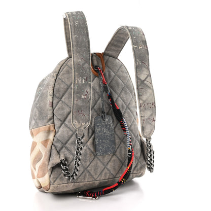 Chanel Graffiti Printed Canvas Medium Backpack Grey 3 of 10