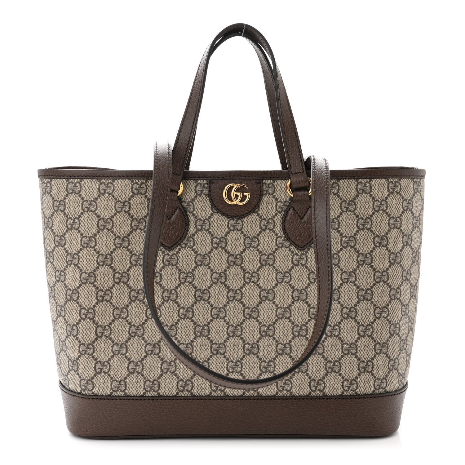 Gucci GG Supreme Monogram Textured Calfskin Small Ophidia Shoulder Tote Bag Beige Ebony New Acero 1 of 11