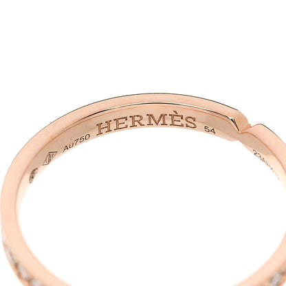 Hermes 18K Rose Gold Diamond PM Ever Kelly Wedding Band Ring 54 6.75 4 of 6