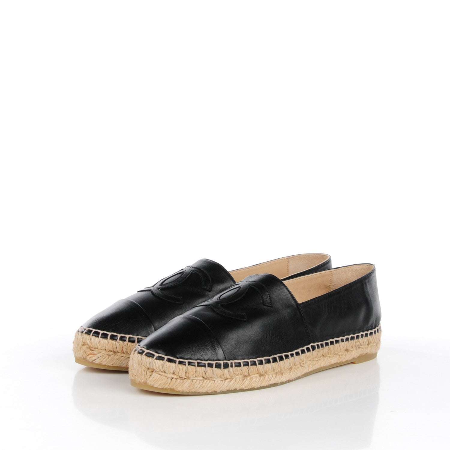 Chanel Lambskin CC Espadrilles 39 Black 5 of 11