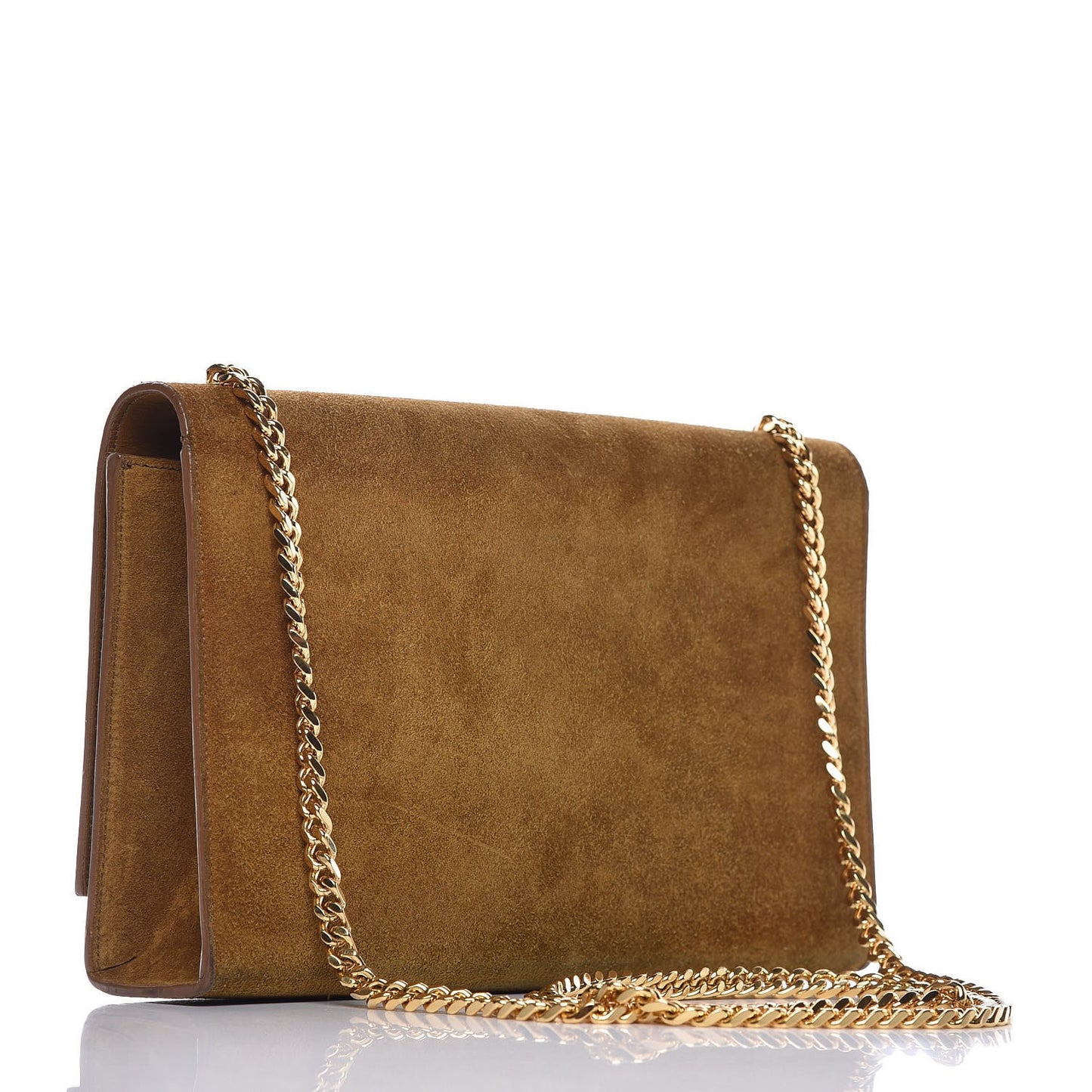 Suede Medium Classic Monogram Kate Tassel Satchel Light Ochre