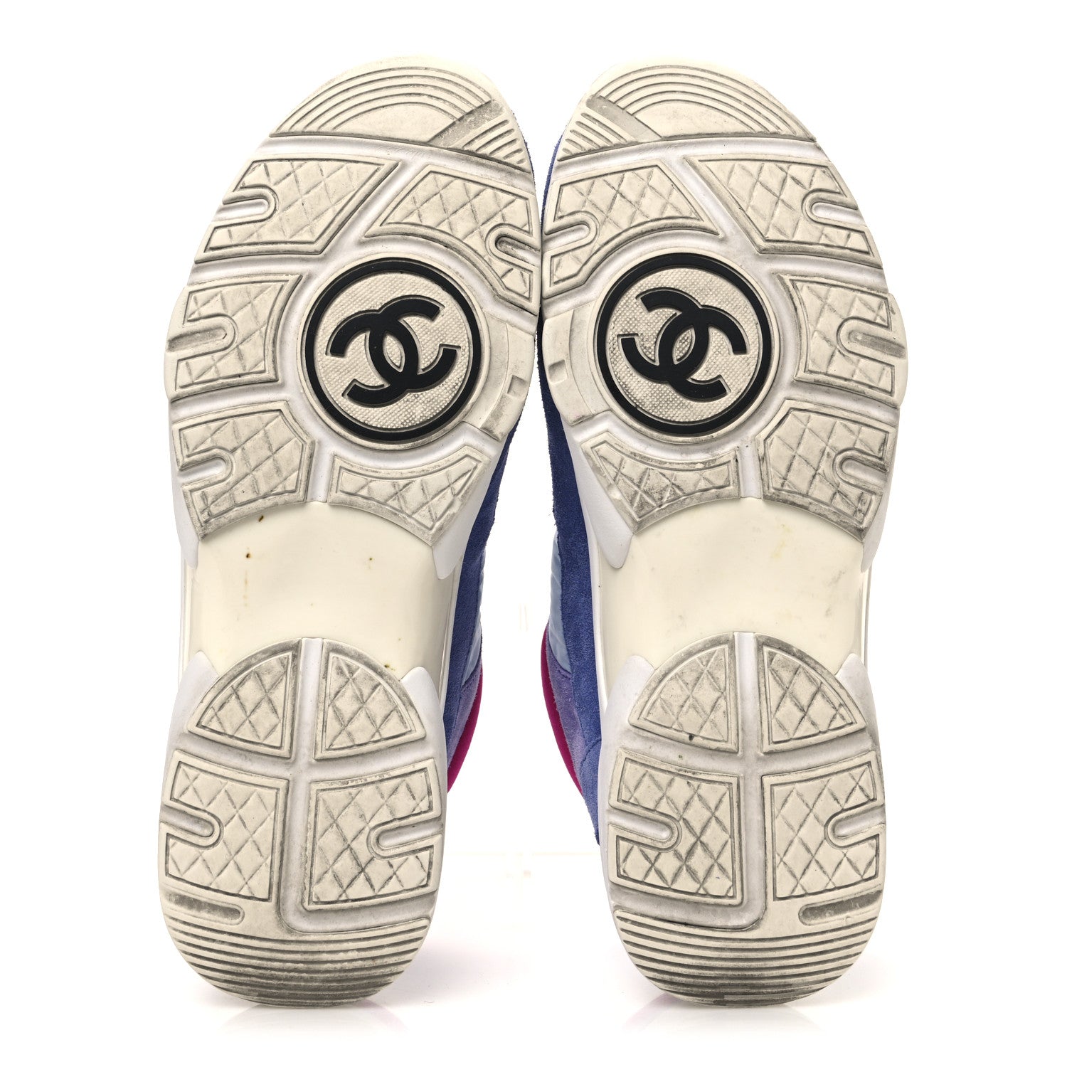 Chanel Nylon Calfskin Suede CC Womens Sneakers 39.5 Light Blue 7 of 10