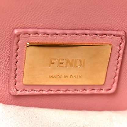 Fendi Vitello Seta Shiny Nappa Medium Peekaboo Iconic Satchel Grigio Polvere Bois de Rose 6 of 10