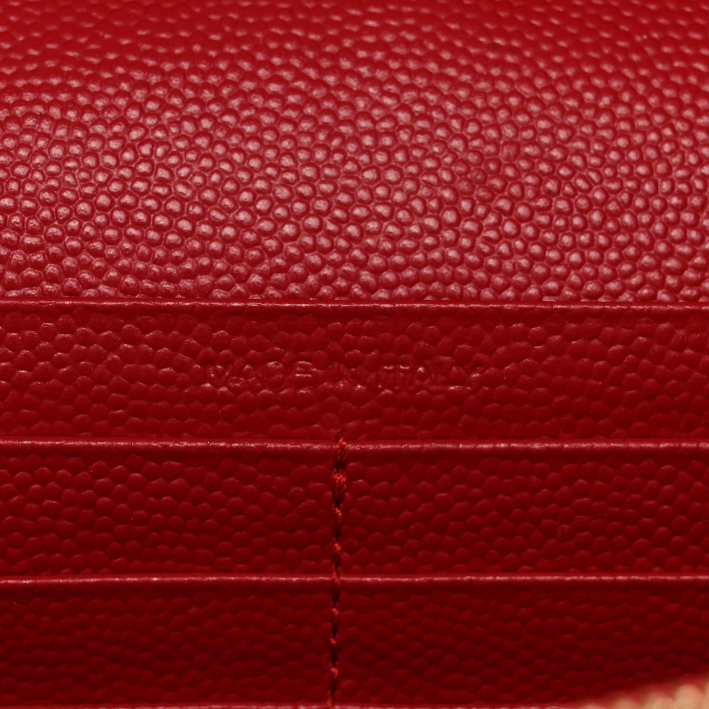 Grain De Poudre Matelasse Chevron Monogram Chain Wallet New Red