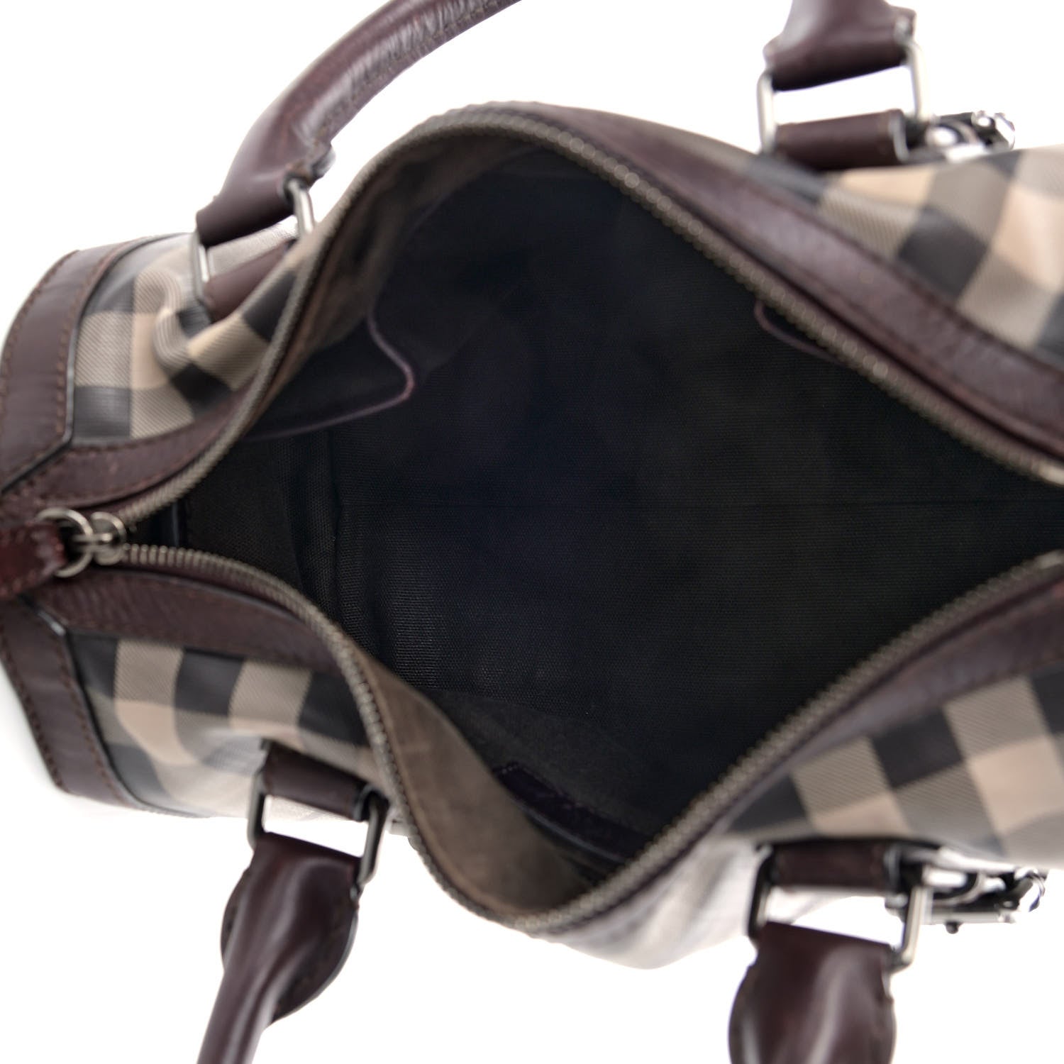 Burberry Smoked Check Medium Alchester Bowling Bag Plum 5 of 21