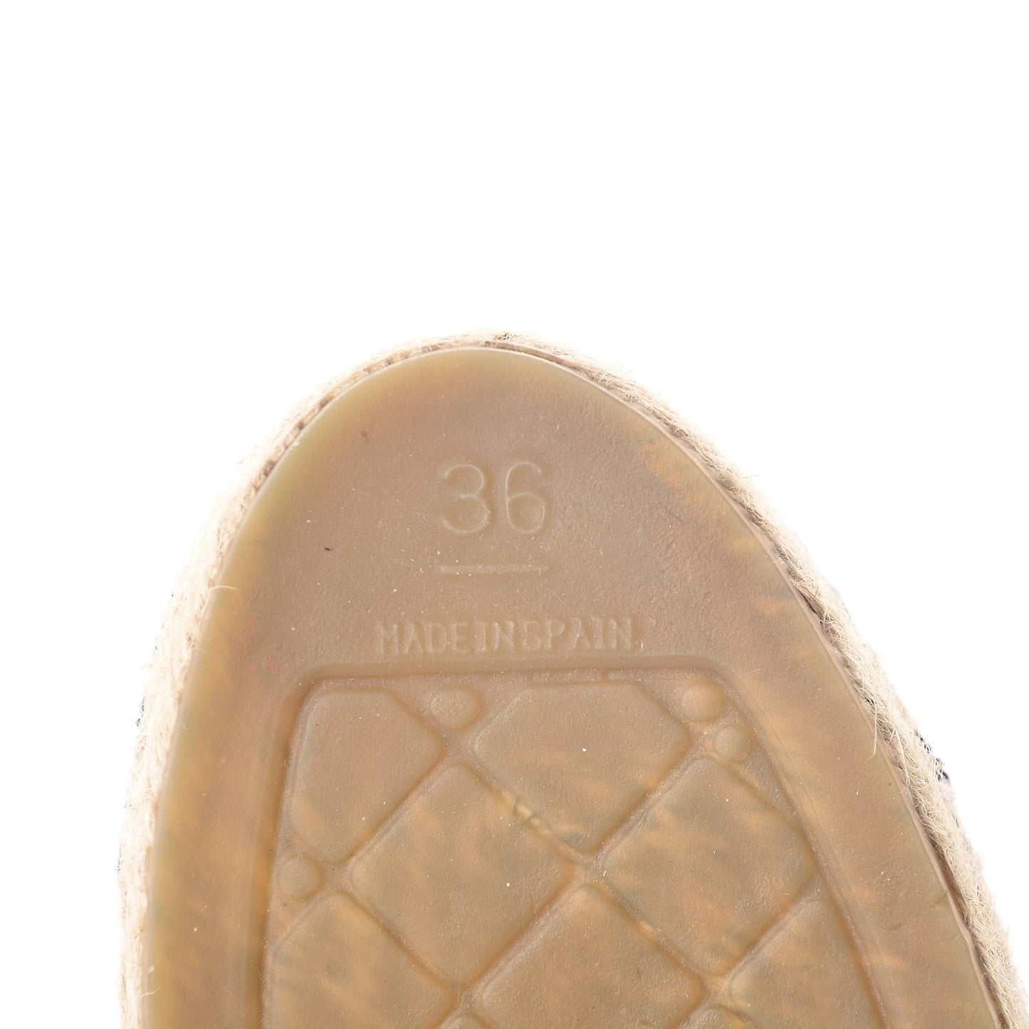 Linen Sequin CC Espadrilles 36 Beige Black