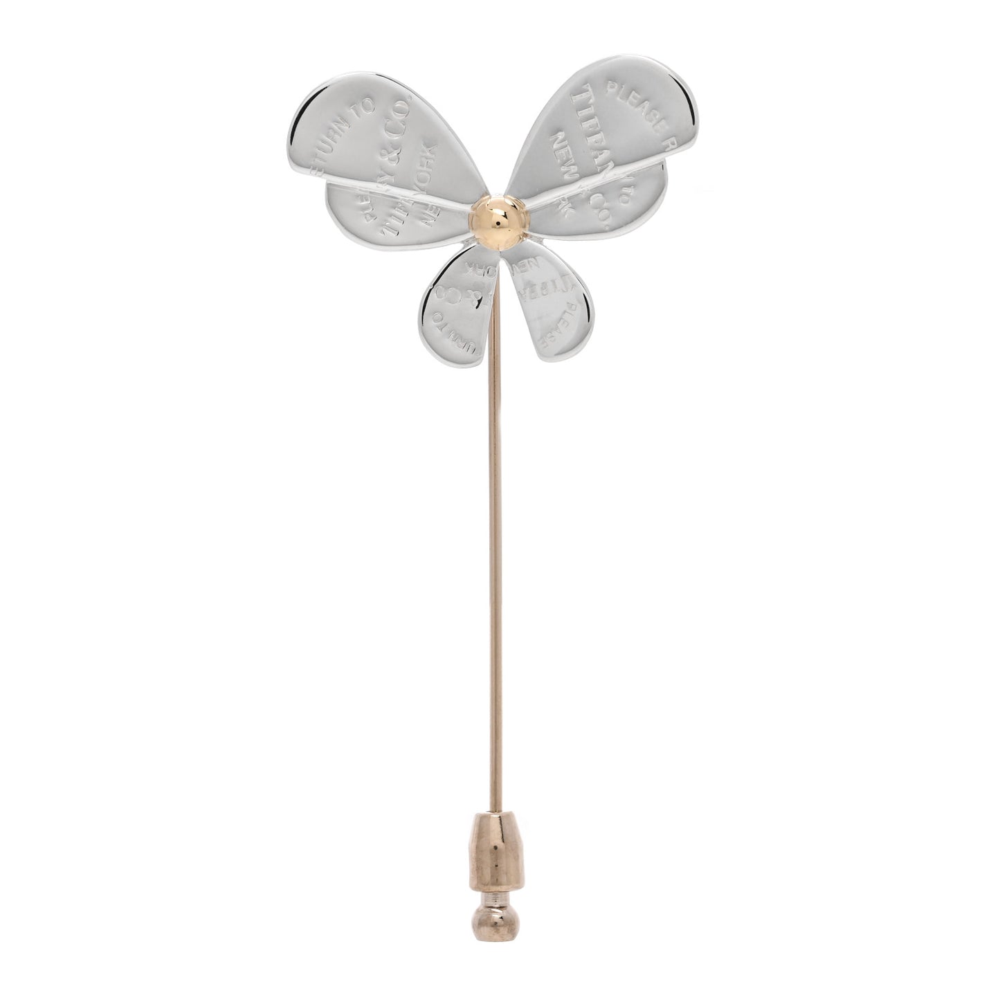 Sterling Silver 18K Yellow Gold Return to Tiffany Love Bugs Butterfly Brooch Pin