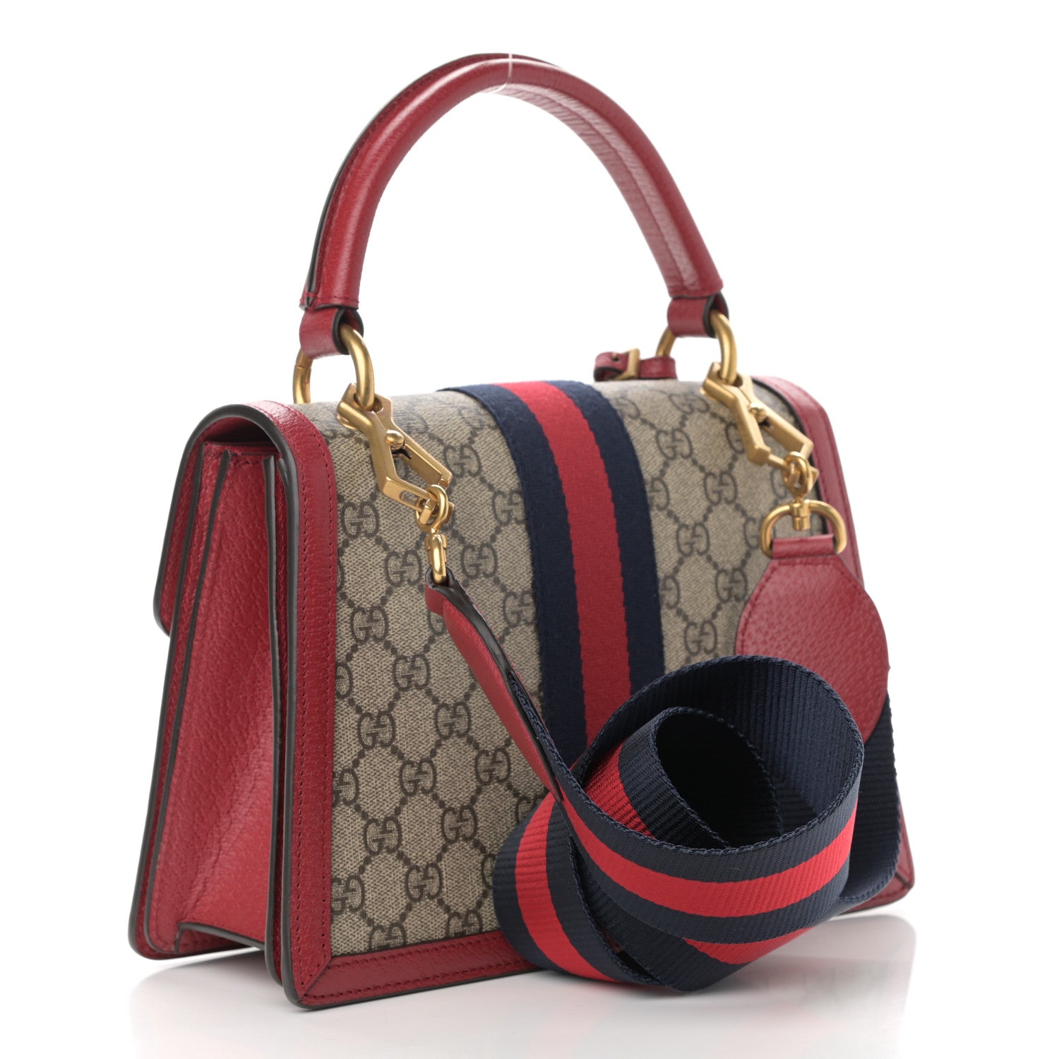 Gucci GG Supreme Monogram Small Queen Margaret Top Handle Bag Red 3 of 10