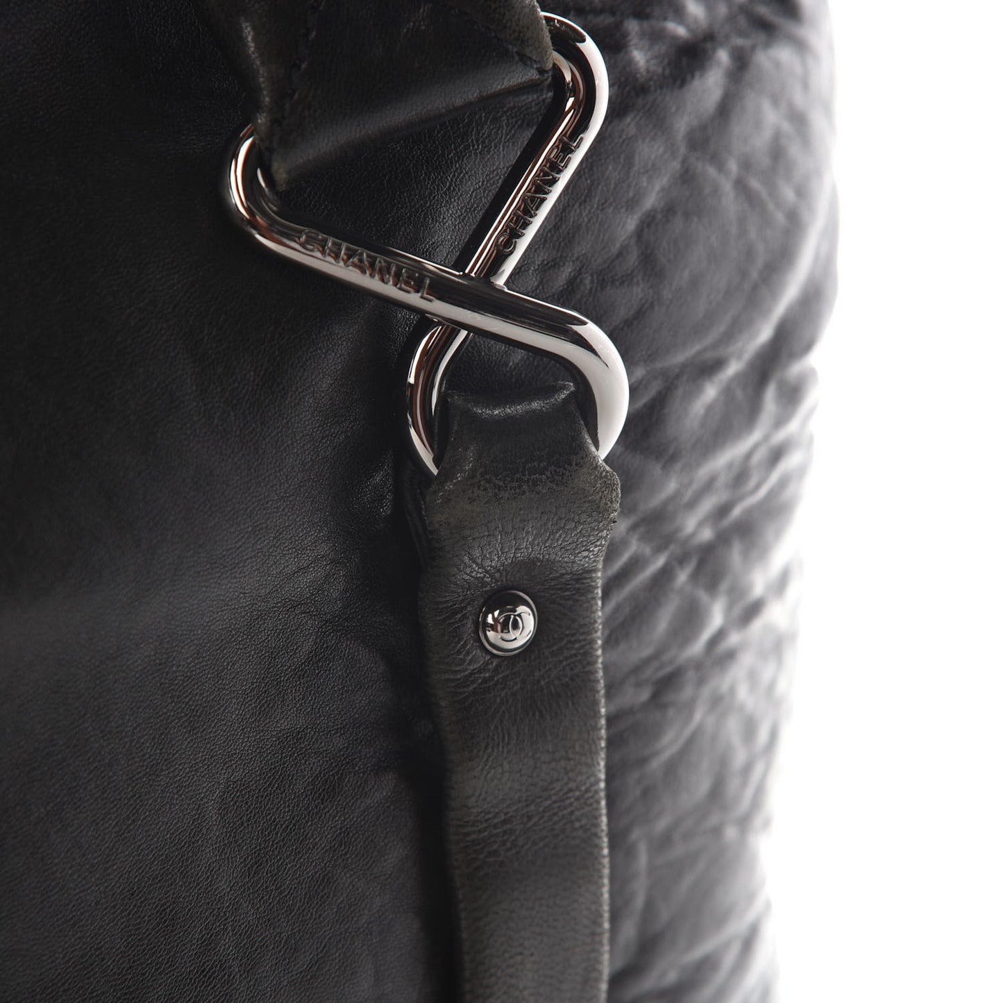 Lambskin Quilted 8 Knots Tote Black