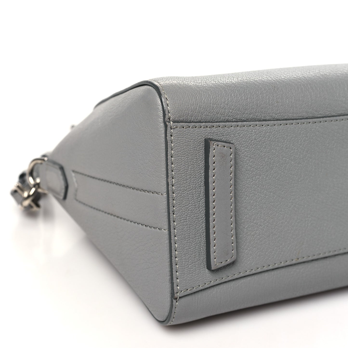 Sugar Goatskin Mini Antigona Pearl Grey
