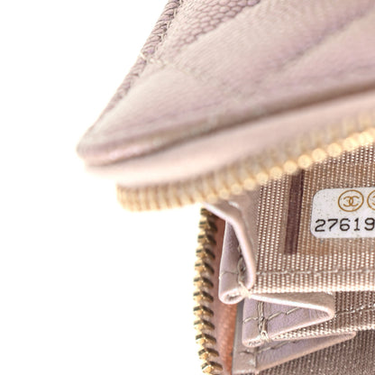 Chanel Iridescent Caviar Quilted Zip Coin Purse Beige 7 of 8