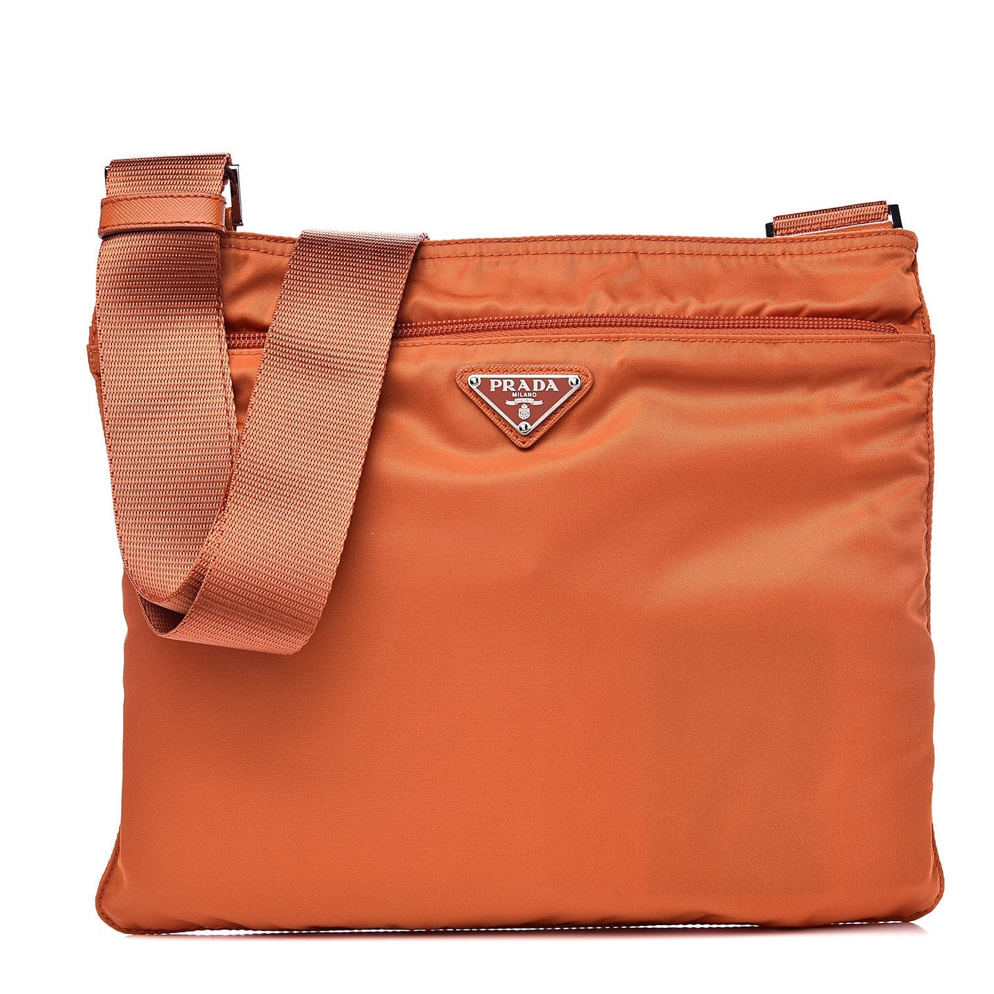 Nylon Vela Flat Messenger Bag Papaya