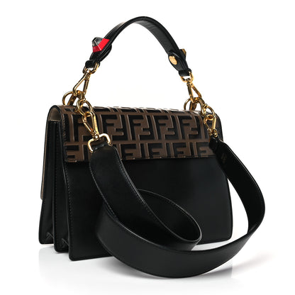 Fendi Vitello Liberty Bi-Color FF 1974 Embossed Kan I Shoulder Bag Black Maya 3 of 10