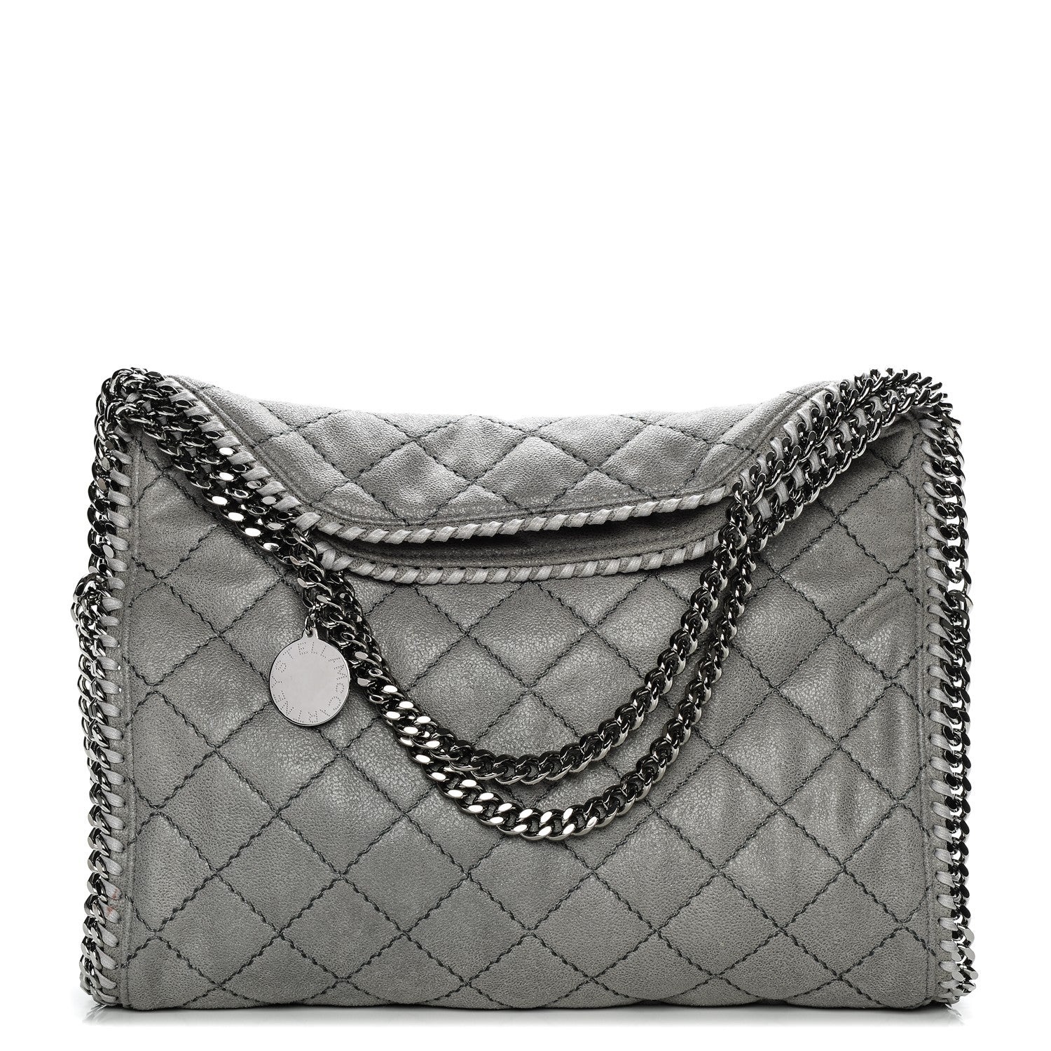 Stella McCartney Shaggy Deer Quilted Fold Over Falabella Tote Light Grey 1 of 7
