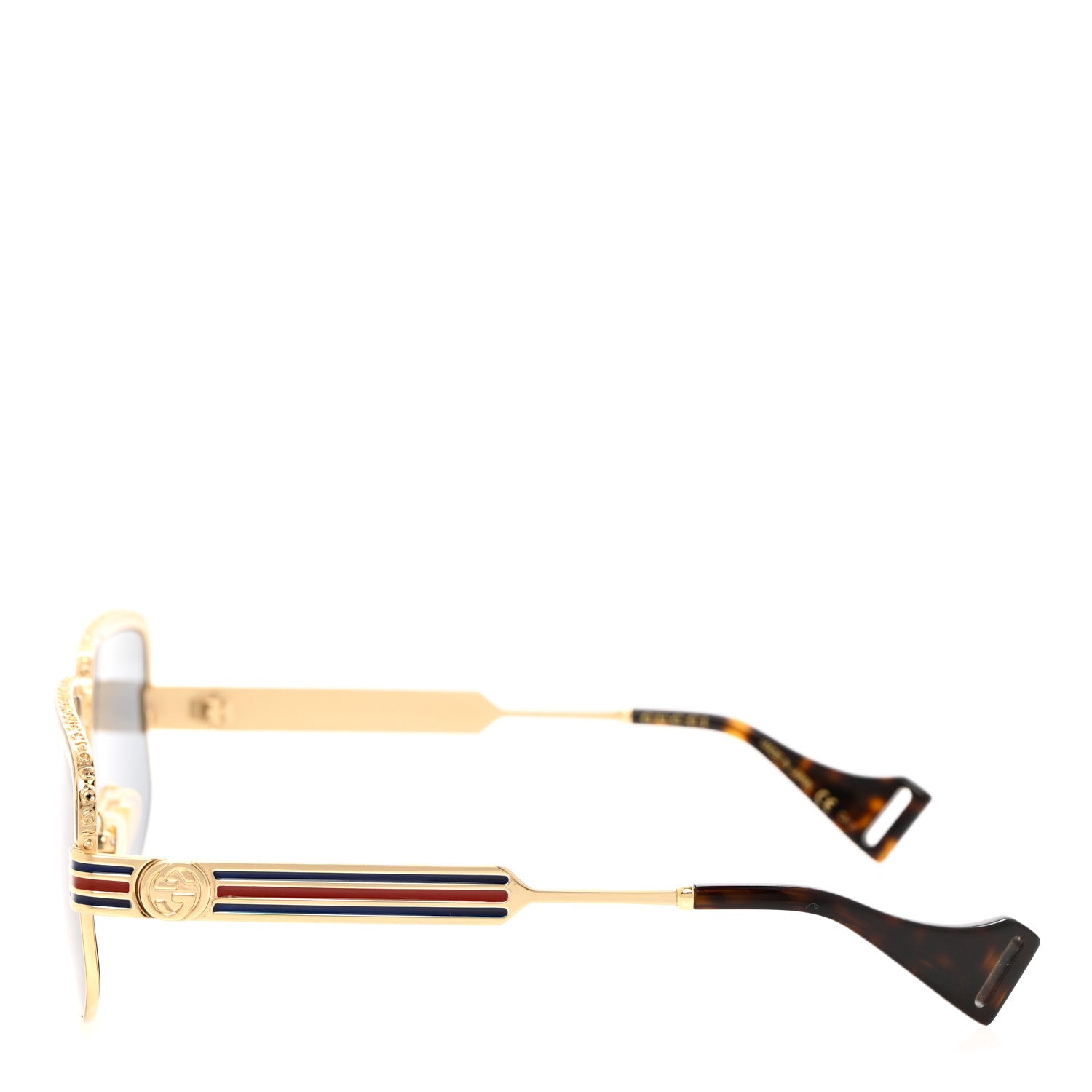 Gucci Squared Aviator Sunglasses GG0585S Gold Grey 3 of 8