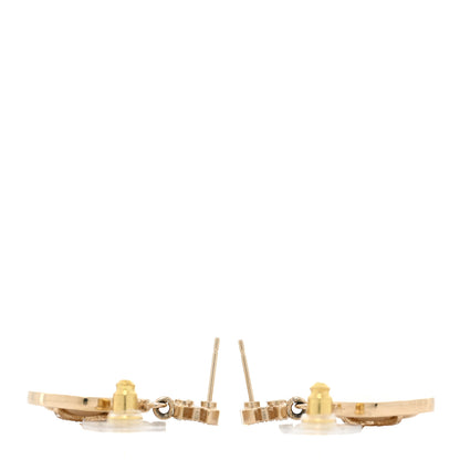 Chanel Crystal CC Drop Earrings Gold 3 of 4