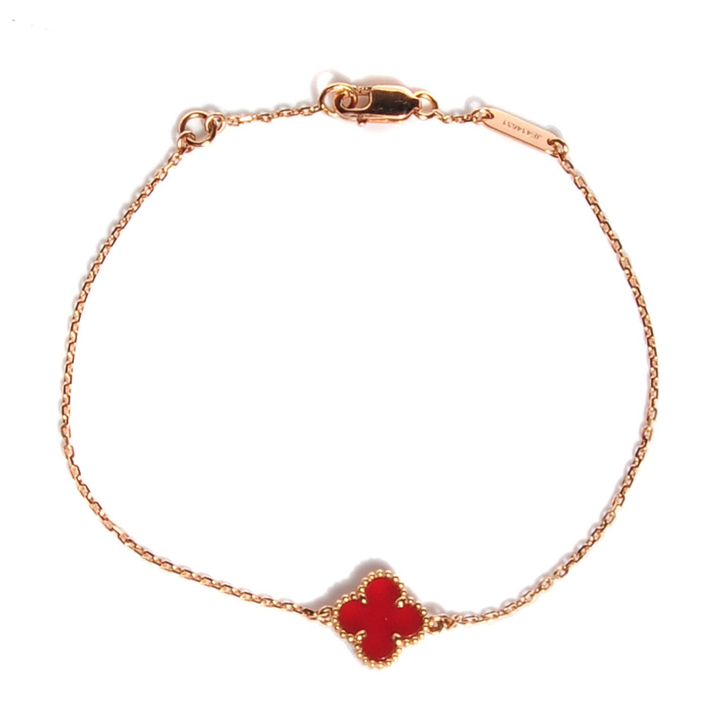 18K Rose Gold Carnelian Sweet Alhambra Bracelet