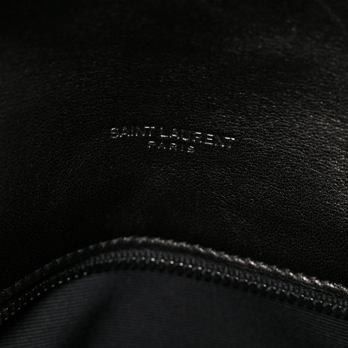 Lambskin Quilted Monogram Monochrome Medium Loulou Puffer Chain Satchel Black