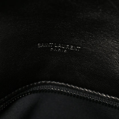 Saint Laurent Lambskin Quilted Monogram Monochrome Medium Loulou Puffer Chain Satchel Black 7 of 11