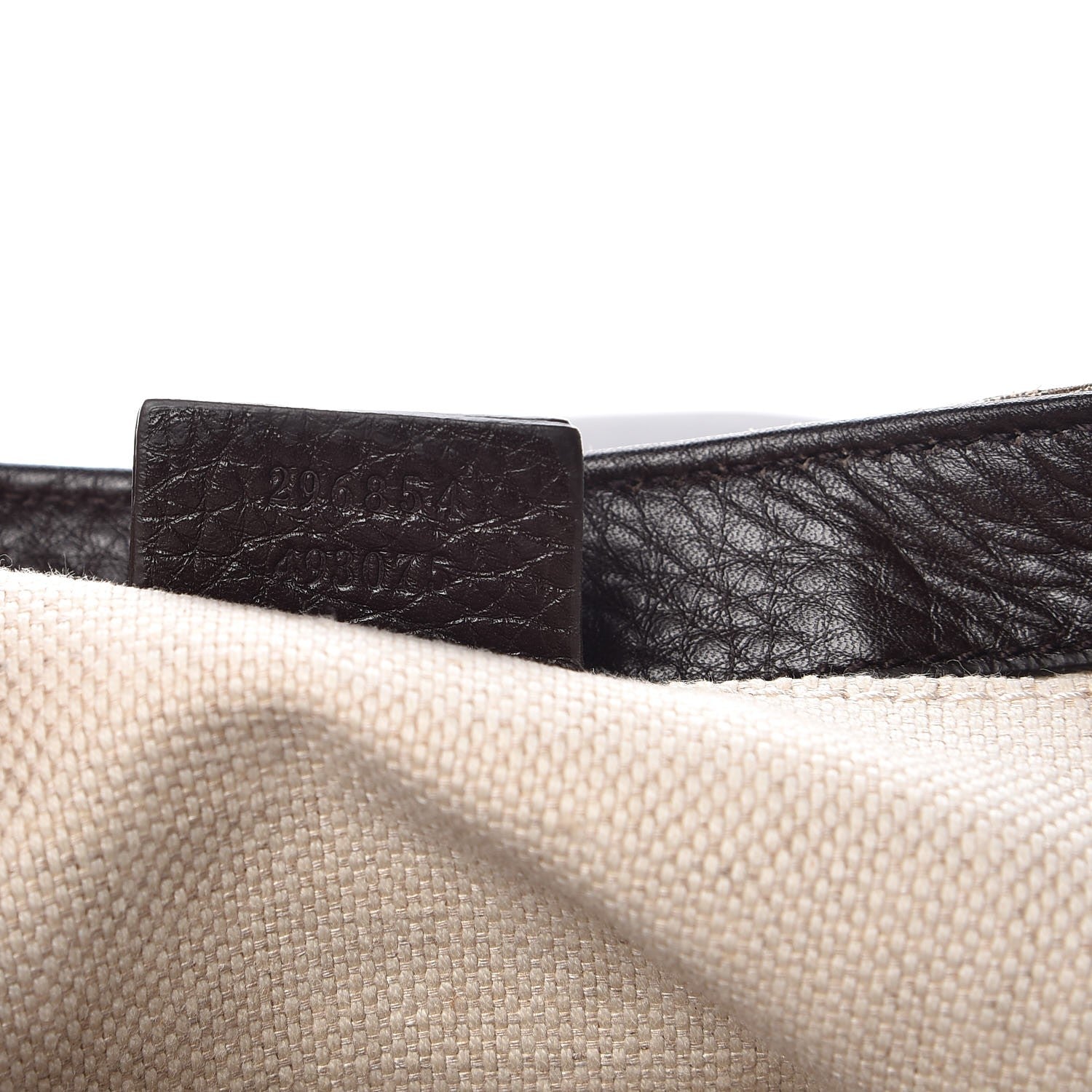 Gucci Monogram Pebbled Calfskin Web Small Dressage Shoulder Bag Dark Brown 7 of 7