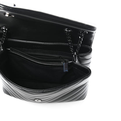 Saint Laurent Calfskin Y Quilted Monogram Medium Loulou Chain Satchel Black 5 of 9