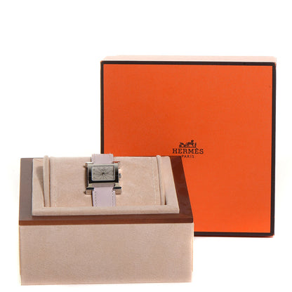 Hermes Stainless Steel Swift 21mm Heure H Hour Quartz Watch Rose Dragee 9 of 9