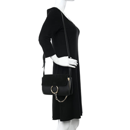 Chloe Suede Calfskin Small Faye Shoulder Bag Black 2 of 10