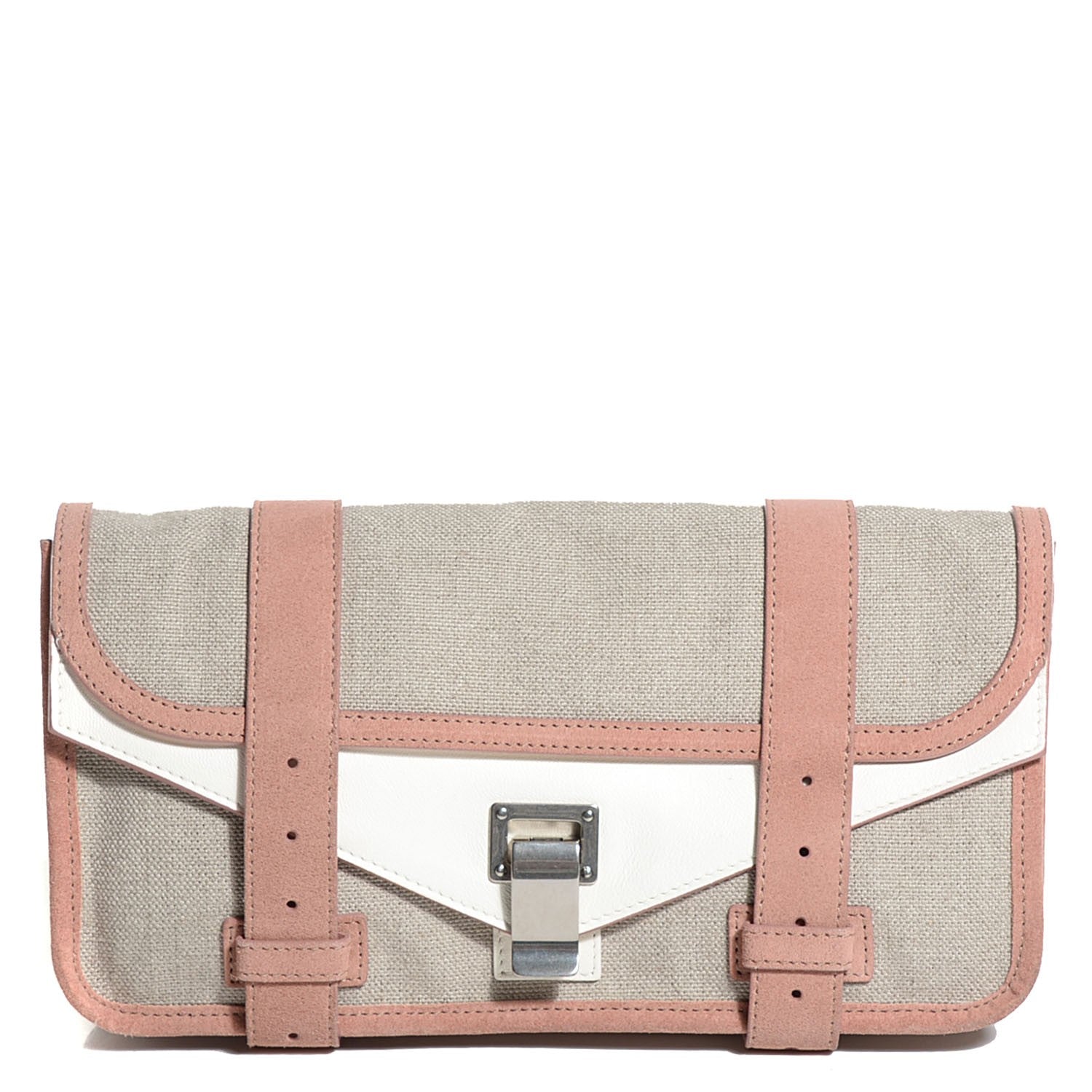 Proenza Schouler Linen Suede PS1 Pochette Clutch Rose 1 of 10
