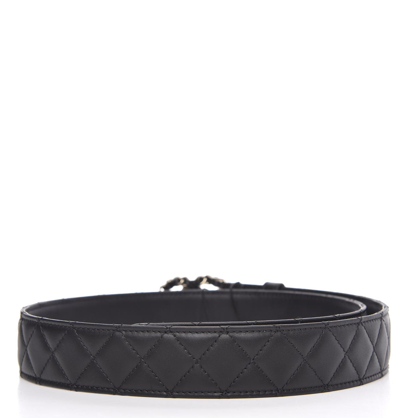 Lambskin Quilted CC Chain Belt 80 32 Black