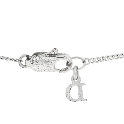 Christian Dior CHRISTIAN DIOR Crystal Logo Star Necklace Silver 4 of 4