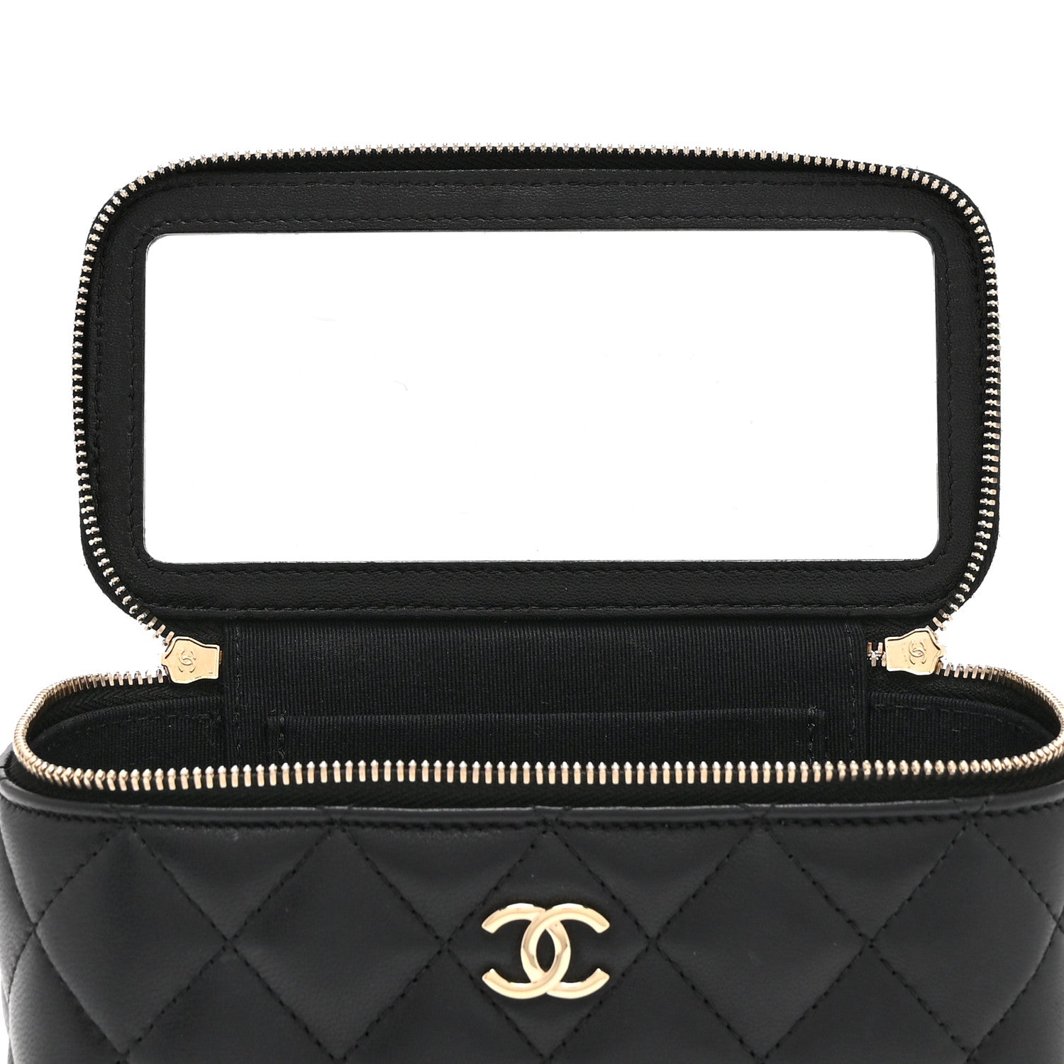 Chanel Lambskin Quilted Small Top Handle Vanity Case With Chain Black 6 of 11