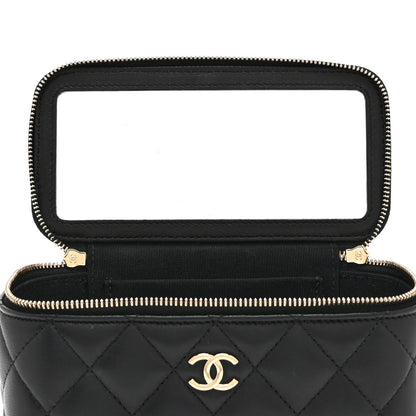 Chanel Lambskin Quilted Small Top Handle Vanity Case With Chain Black 6 of 11