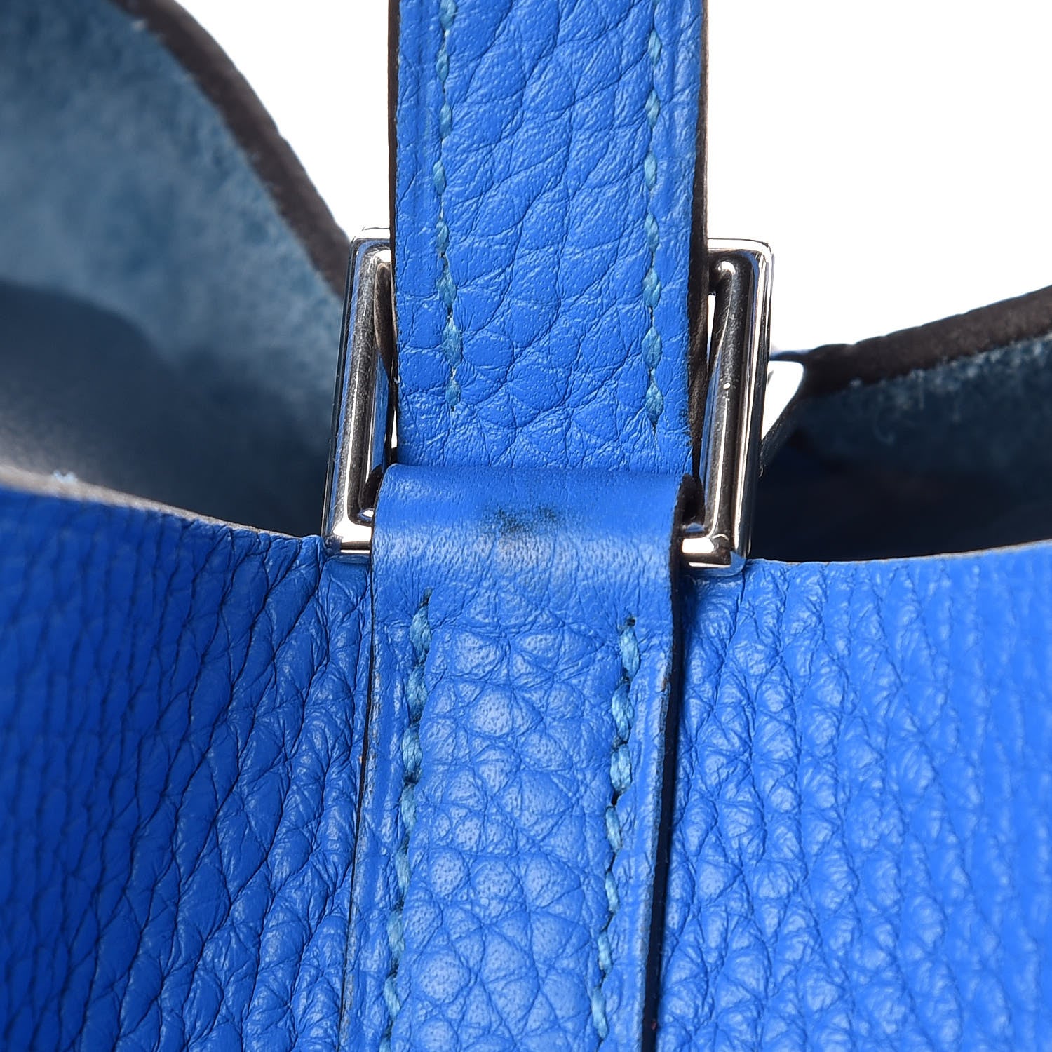 Hermes Taurillon Clemence Picotin Lock 22 MM Bleu Zanzibar 13 of 14