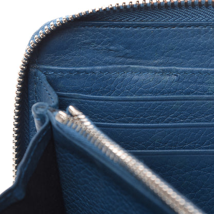 Christian Dior HOMME Grained Calfskin Zip Around Wallet Blue 14 of 17