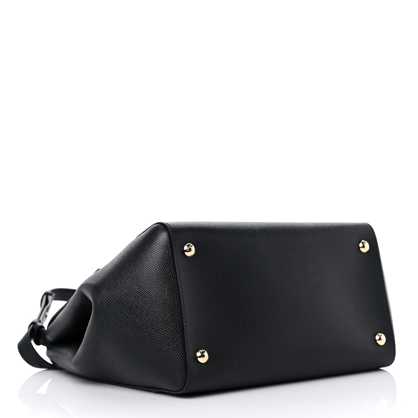 Hammered Calfskin Carrie O Shoulder Bag Black