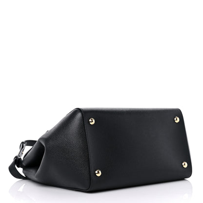 Salvatore Ferragamo Hammered Calfskin Carrie O Shoulder Bag Black 3 of 7
