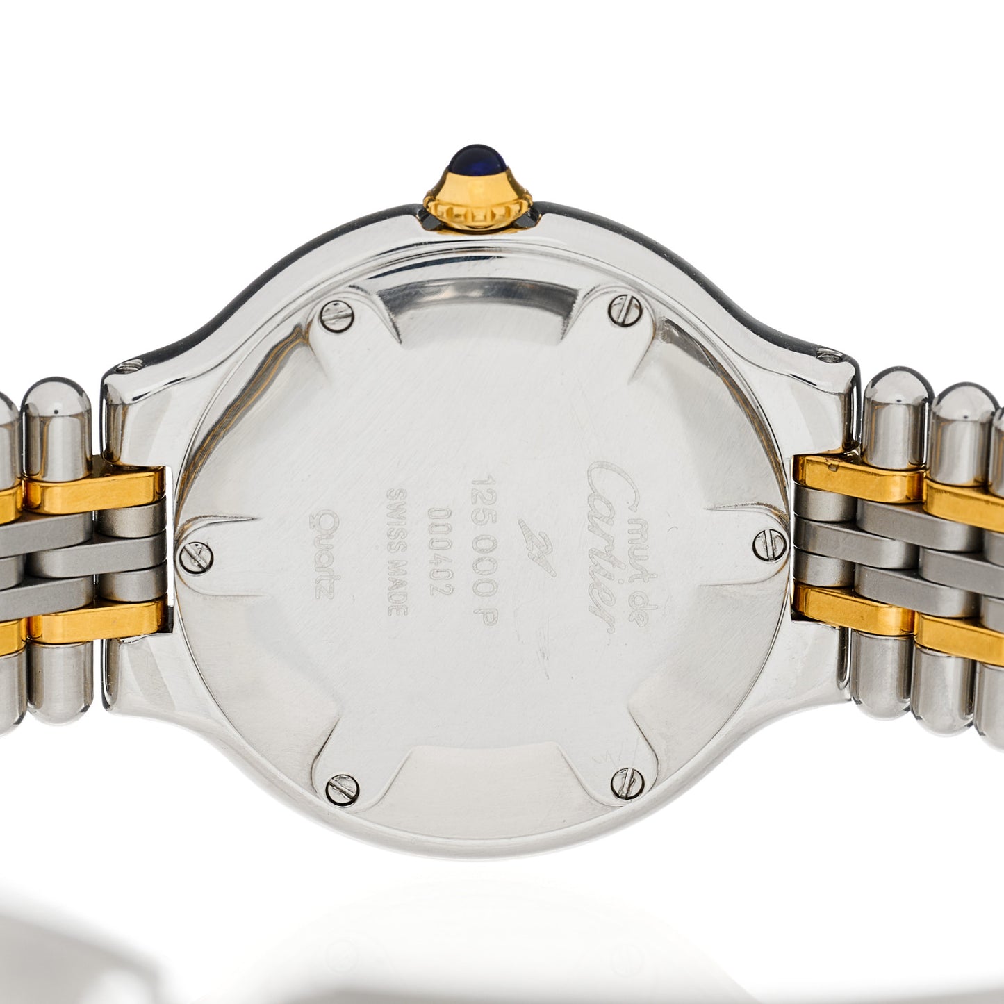 Stainless Steel 18K Yellow Gold 28mm Must De 21 Bullet Link Quartz Watch