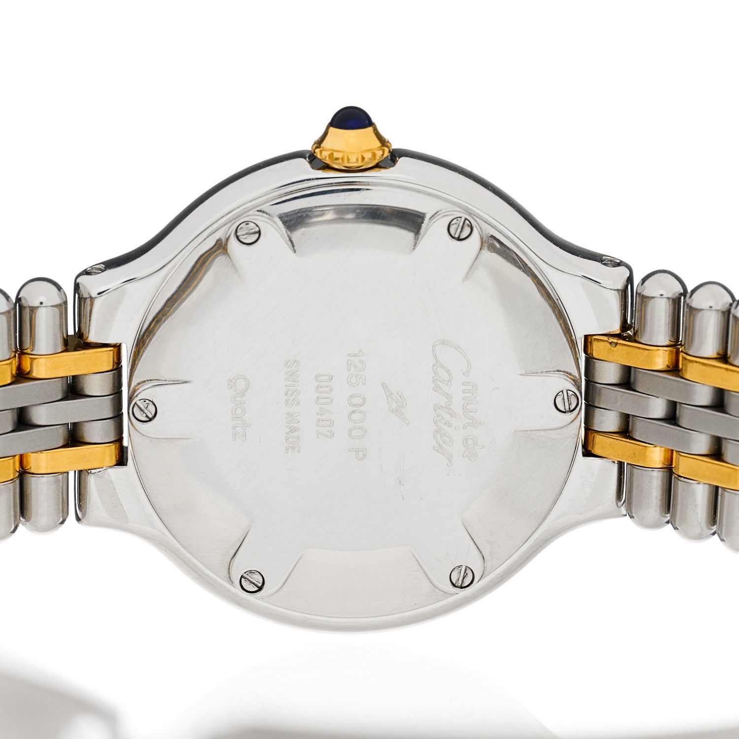 Cartier Stainless Steel 18K Yellow Gold 28mm Must De 21 Bullet Link Quartz Watch 4 of 4