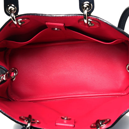 Christian Dior Bullcalf Small Diorissimo Tote Navy Fuchsia 8 of 9
