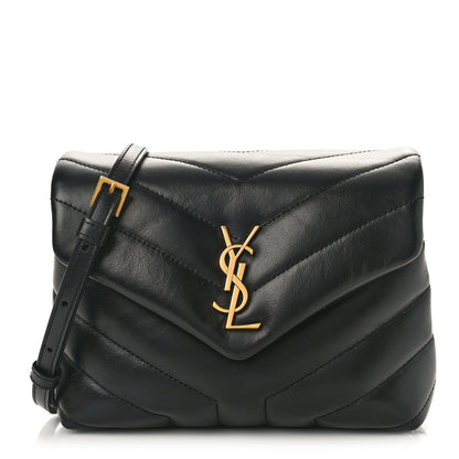Saint Laurent Calfskin Y Quilted Monogram Toy Loulou Crossbody Bag Black 1 of 12