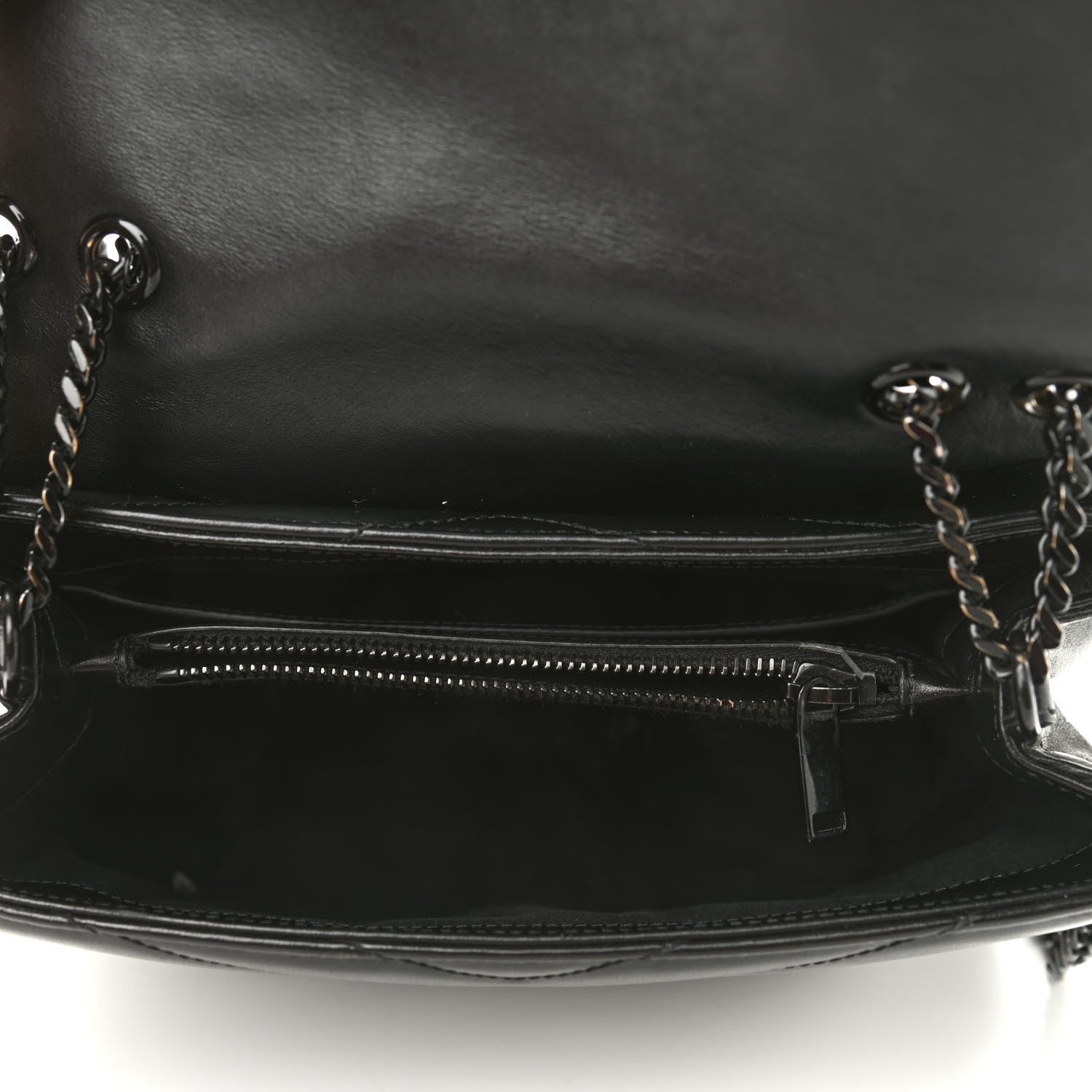 Saint Laurent Calfskin Y Quilted Monogram Small Loulou Chain Satchel Black 5 of 10