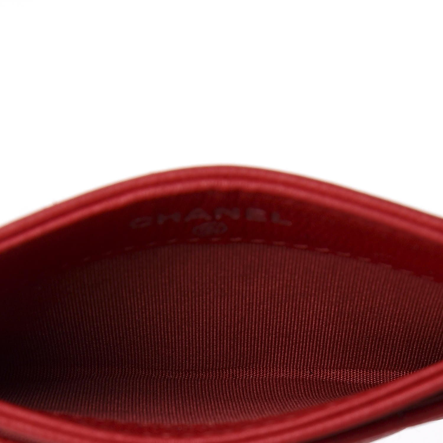 Chanel Caviar Camellia Embossed Card Holder Red 4 of 10