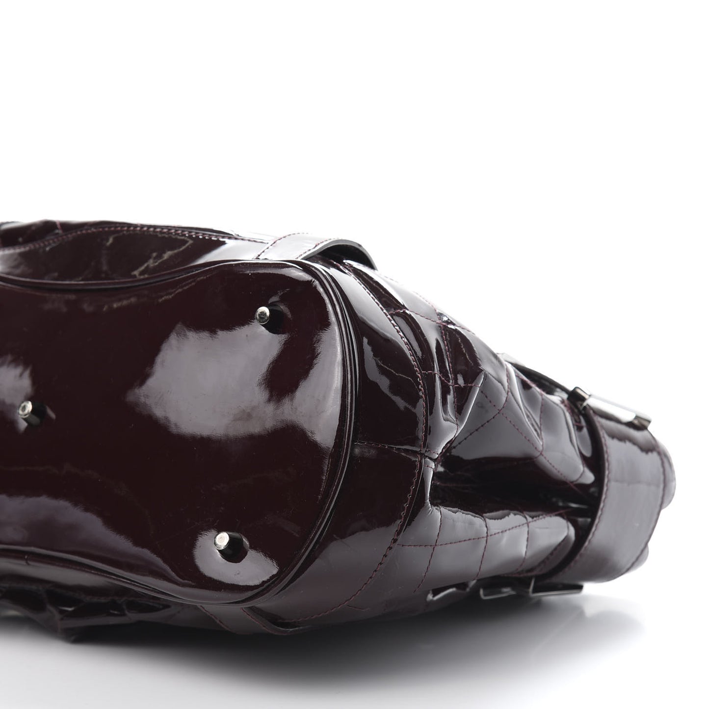 Patent Quilted Small Eastmore Landscape Tote Plum