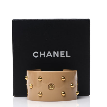 Chanel Resin Studded CC Cuff Beige 4 of 4